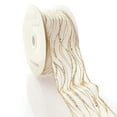 thumbnail image 2 of Ribbon Traditions 2 1/2" Wired Ribbon Gold Glitter Wave - 10 Yards, 2 of 2