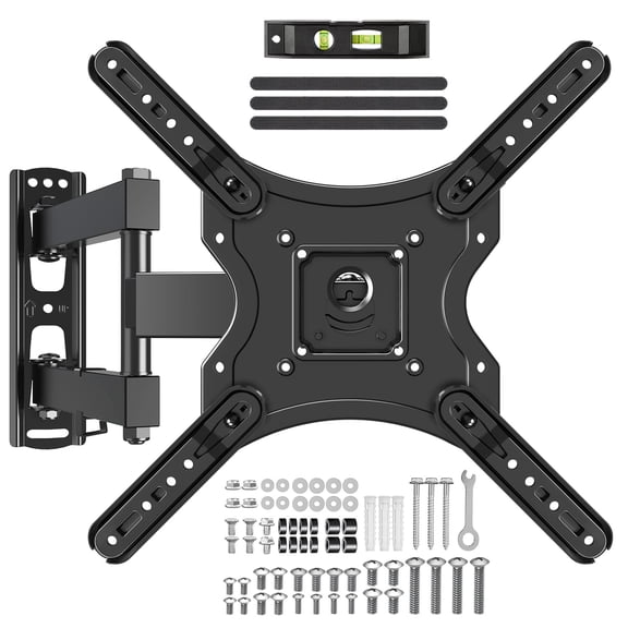 MOUNT PRO Full Motion TV Wall Mount for 26-65 inch Flat Curved TVs,Tilting TV Mount with Swivels Articulating Arms Max VESA 400X400mm, 77lbs