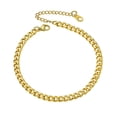 thumbnail image 1 of Tobillera Cubana PROSTEEL para Mujer de Acero Inoxidable 4,8 mm Dorada, 1 of 7