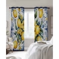 thumbnail image 3 of Yellow Lemon Blackout Curtains 96 Inches Long for Bedroom, Middle Century Blue Italian Textured Thermal Insulated Room Darkening Black Out Window Curtain Panels Grommet Drapes for Living Room, 3 of 8