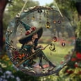 thumbnail image 5 of Clearance!8x8 inch Charming Moonlight Witch Acrylic Stained Glass Window Hanging Sun Catcher Decor Stained Panel Hangings Wall Art Decor, for Friends and Family (Moonlight Witch), 5 of 5