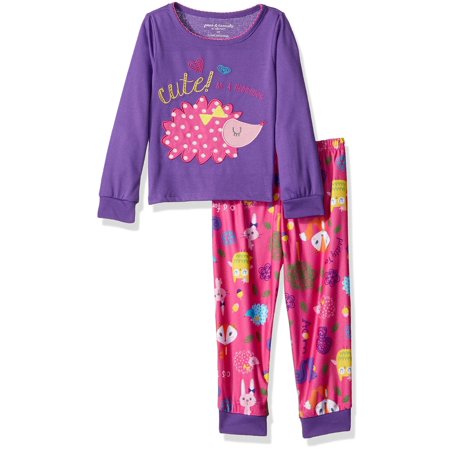 Girl Hedgehog - Komar Kids Girls' Girls' Hedgehog 2pc Sleepwear Set
