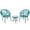 Turquoise, variant on Topbuy 3 Piece Patio Leisure Set Turquoise PE Wicker Chairs with Glass Table Steel Frame