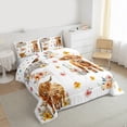 thumbnail image 4 of Homewish Farmhouse Highland Cow Full Size Comforter Sets,Multicolor Country Floral Bedding Comforter Set,White Brown Bedding Sets For Girls,Breathable Home Decor Reversible,3pcs, 4 of 9