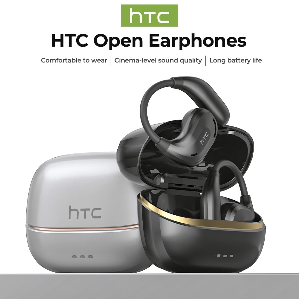 NE18 Bluetooth 5.4 Wireless Open-Ear Headphones - AI Translator, Noise-Cancelling, 130+ Languages, 24H Playtime, IPX5 Waterproof, Gray + Earbud Case