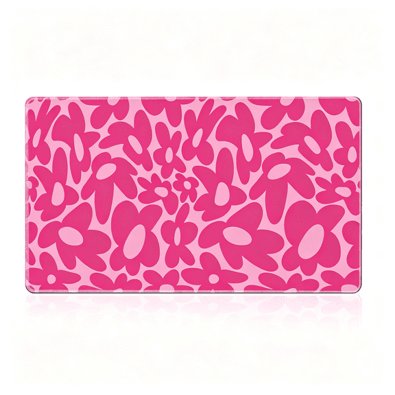 GJX Pink Gaming Mouse Pad Large Desk Mat 35.4X15.7In Xxl Mousepads | Hot Pink Daisy Non-Slip Rubber Base Keyboard Pad Waterproof Desktop Mat for Laptop Computer Work Game Home Office