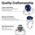 thumbnail image 3 of Lapis Lazuli Ring for Women 925 Sterling Silver Rings Statement Jewelry Ctw 5.5 Birthday Christmas Gifts for Women Size 6, 3 of 7