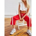 thumbnail image 5 of IDALL Sweatpants Women Wide Leg Pants Woman Womens Casual Pants Loose Fit High Waisted Travel Work Sweatpants With Pockets Baggy Pants High Waisted Pants Red M, 5 of 8