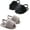 Black#2+gray#2, variant on 2 Pack Infant Baby Girls Sandals Elastic Back Strap Flats Slippers Soft Toddles Princess Shoes Faux Fur Slides Shoes First Walker House Shoes