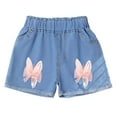 thumbnail image 2 of Cowsor Girls Summer Elastic Waist Denim Shorts Trendy Cute Comfortable Bottoms For School Play 2-11 Years Old, 2 of 6