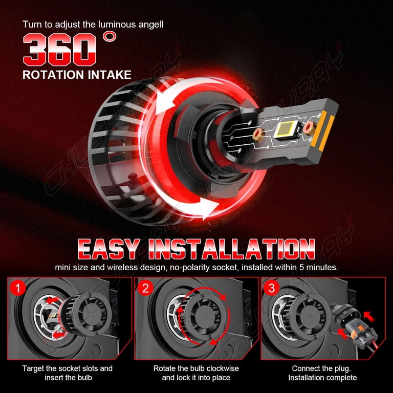 H11 LED Headlight Bulbs For Tahoe 2007-2014 - 6000K White Low Beam Kit