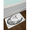 thumbnail image 2 of Tribal Bath Mat, Paisley Floral Moon Crescent Gem Figures Ethnic Astrology Inspired Design Print, Non-Slip Plush Mat Bathroom Kitchen Laundry Room Decor, 29.5 X 17.5 Inches, Black and White, Ambesonne, 2 of 2