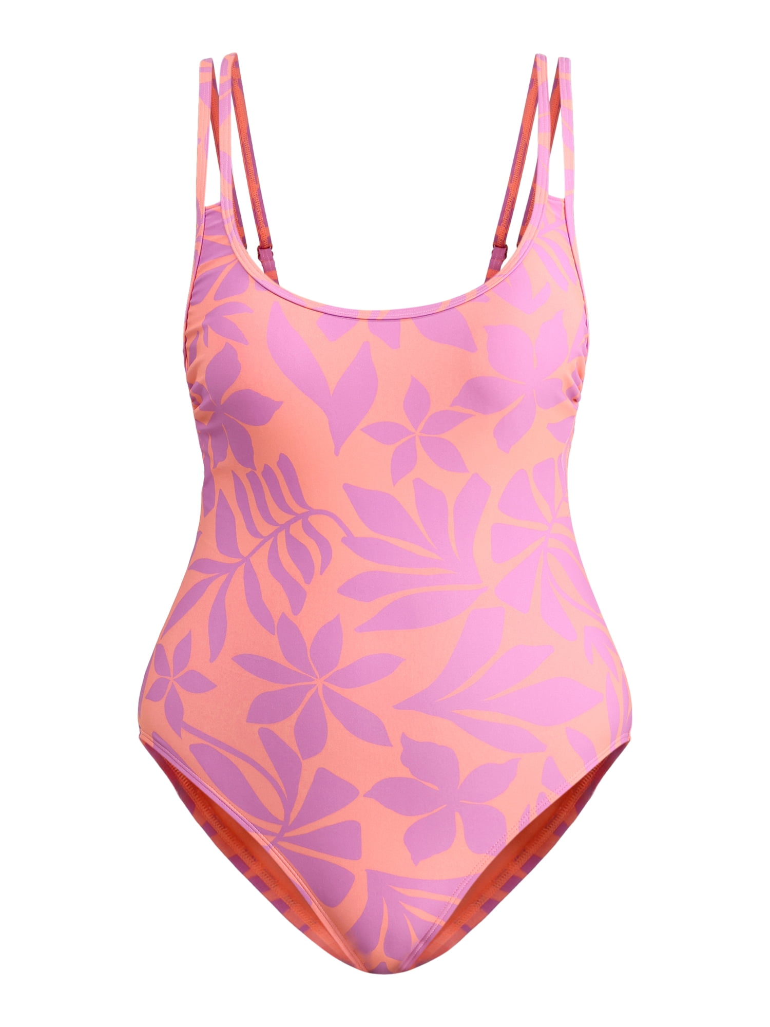 No Boundaries Women's High Leg One Piece Swimsuit, Sizes XXS-XXL