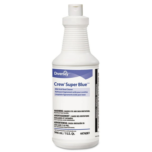Diversey Crew Super Blue Mild Acid Bowl Cleaner Citrus 32oz Squeeze Bottle 12/Carton 94476081