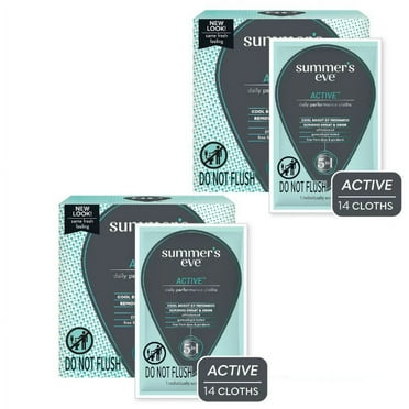 Summer’s Eve Active Daily Perfomance Feminine Wipes, pH Balanced, 14 Count (2 PACK) *EN