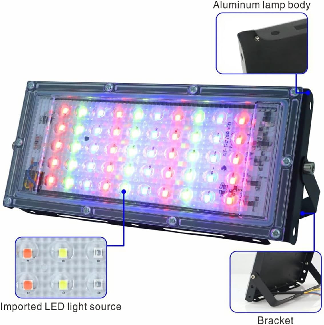 EONQY LED Floodlight Outdoor, Super Bright 5000LM Outdoor Security Lights, IP66 Waterproof Flood Lighting Wall Light for Garage Patio Backyard