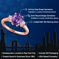 thumbnail image 2 of Gem Stone King 18K Rose Gold Plated Silver Purple Amethyst and Pink Lab Grown Diamond Engagement Ring for Women | 2.10 Cttw | Oval 9X7MM | Gemstone February Birthstone | Size 7, 2 of 6