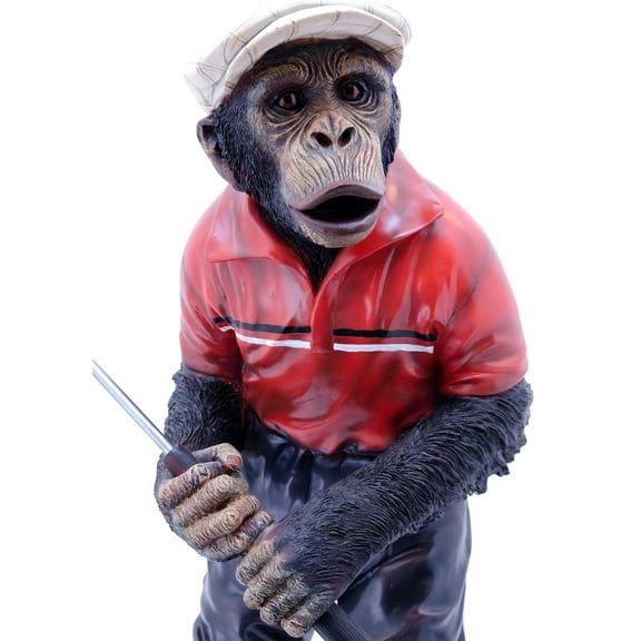 Hi-Line Gifts 34" Golfer Monkey Outdoor Garden Statue