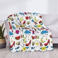 thumbnail image 3 of Yiaed Summer Print Blanket Throw Blanket Soft Cozy Flannel Blanket for Home Bed Sofa Couch Chair-40"x30", 3 of 6