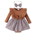 thumbnail image 1 of Gibobby Pañalero de algodón Bebé Bebé Niños Niñas Manga Larga Recién Nacido Monos Diademas Otoño Invierno Ropa(Caqui, 6-12 Meses), 1 of 5