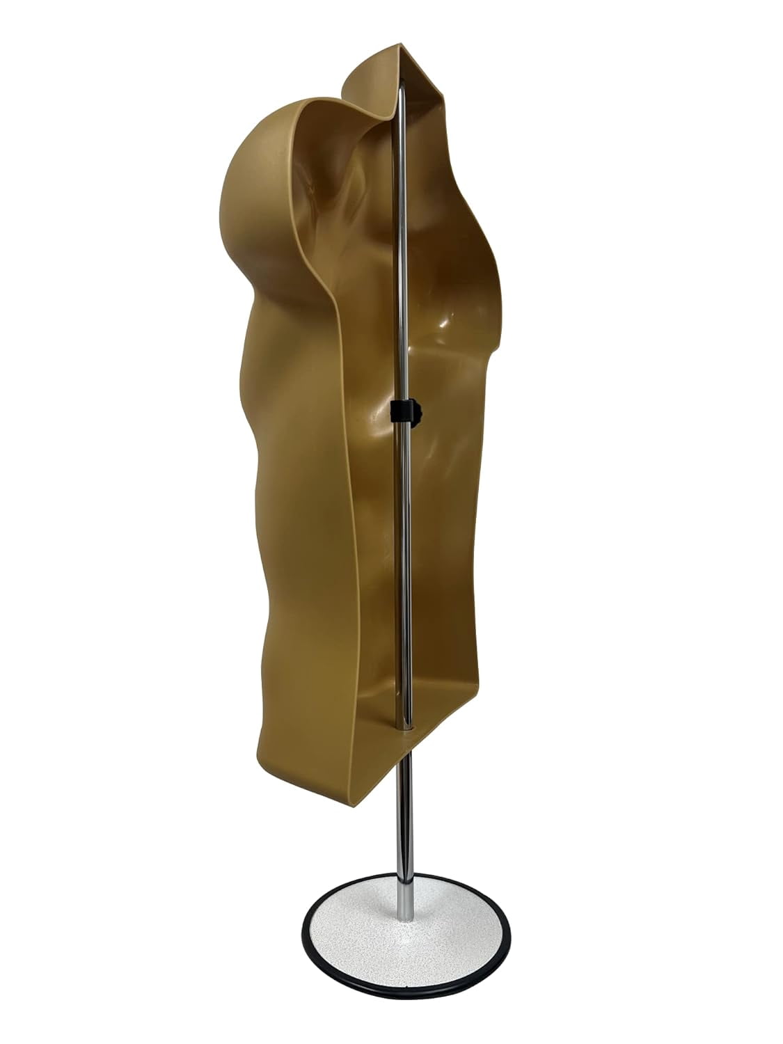 DisplayTown Bronze Male Mannequin Long Torso with Stand Dress Form Tshirt Display Countertop Hollow Back Body with Metal Pole & Hanging Hook S-M Clothing Sizes (Set of 1)