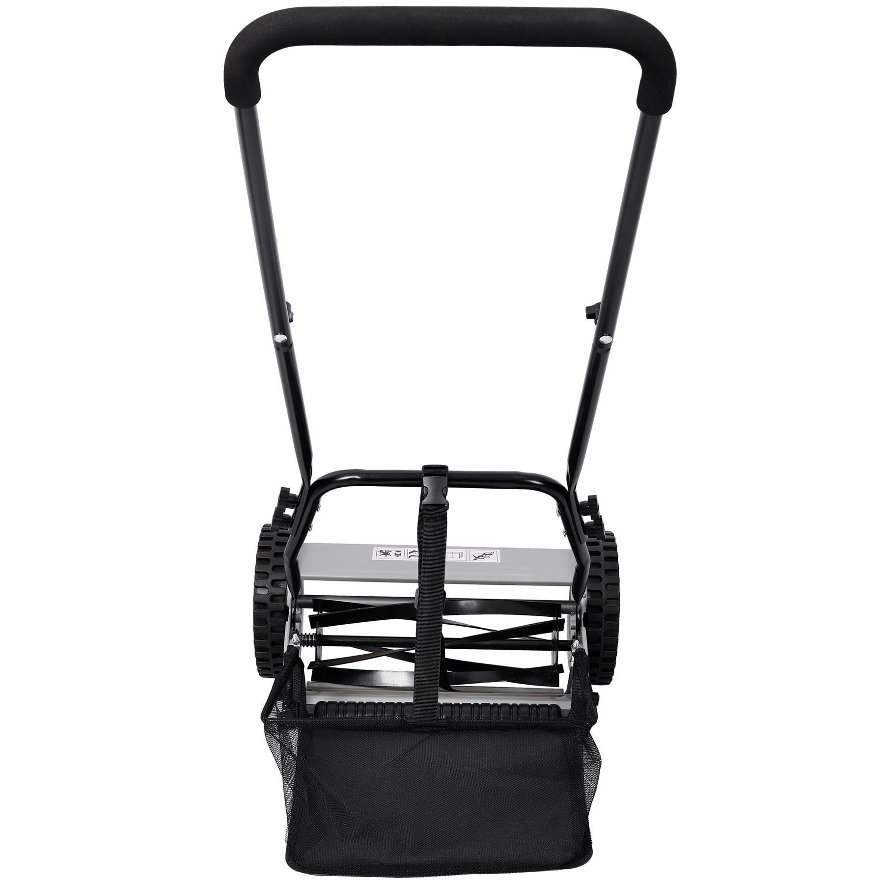 S-HOME 14" 5-Blade Push Reel Lawn Mower with Adjustable Height & Grass Catcher