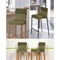 thumbnail image 5 of Olive Green Striped Bar Stool Covers Set of 2, Vintage Stripes Ombre Stretch Washable Bar Chair Covers with Backs, Removable Pub Counter Height Chair Cover for Kitchen Dining Room Cafe, 5 of 7