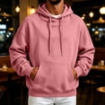 thumbnail image 2 of Men's Solid Color Pullover Hoodie with Drawstring Hood and Kangaroo Pocket Casual Sweatshirt Top, S-3XL, 2 of 8