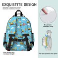 thumbnail image 5 of Excavator and Helicopter Blue Pattern Cute School Backpack Bag for School with Padded Back and Adjustable Shoulder Straps 15.25"x11.5"x5.25", 5 of 5