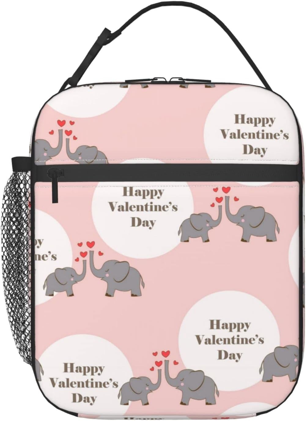 SdmnsgT Lunch Bag For Women/Men Insulated,Valentines With Elephants