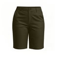 thumbnail image 5 of VBVC Women's High Waisted Business Bermuda Shorts , Lightweight Golf Shorts For Women,Ladies' Knee Length Casual Work Trousers with Pockets,Army Green,S-2XL, 5 of 7