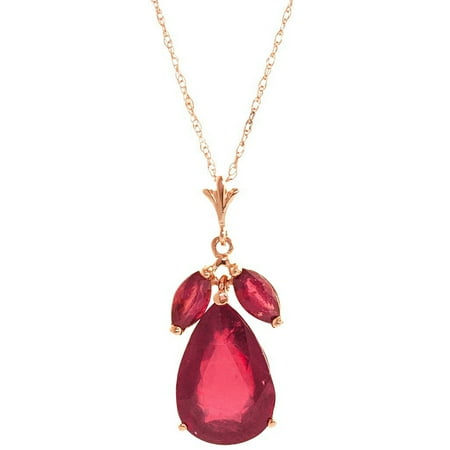 Galaxy Gold 14K Solid Gold Natural Ruby Pendant Necklace for Women - Rose Gold Fine Jewelry