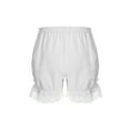 thumbnail image 2 of iiniim Kids Girls Ruffled Lace Hem Bloomer Shorts Breathable Safety Pants White 130, 2 of 7