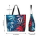 thumbnail image 5 of Balery Red And Blue Leaves Bolsa Tote Estilo Estético con Cremalleras, Bolsa de Hombro, Bolsa de Compras Grande y Plegable, 5 of 8