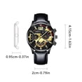 thumbnail image 2 of Reloj de cuarzo para mujer, relojes para mujer, reloj de cuarzo noctilucente, adhesivo mecánico, diseño de múltiples esferas, correa de cuero, estilo informal, reloj de pulsera, esfera antiarañazos, p, 2 of 4