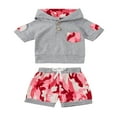 thumbnail image 1 of EIMELI Bébé Été Survêtement Camouflage T-Shirt à Capuche Élastique Short, 1 of 5