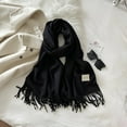 thumbnail image 4 of Women Winter Warm Scarf Elegant Contrast Color Tasseled Shawl Wrap Long Stoles Oversized Soft Scarves Fall Gifts, 4 of 4