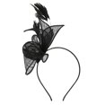 thumbnail image 2 of MSJUHEG Tea Party Hats,Feather Hair Clip,Feather Headpiece,Church Hats,Fascinators Hats,Elegant Hat Strap Flower Feather Hat Hair Clip Headband Black One Size, 2 of 7