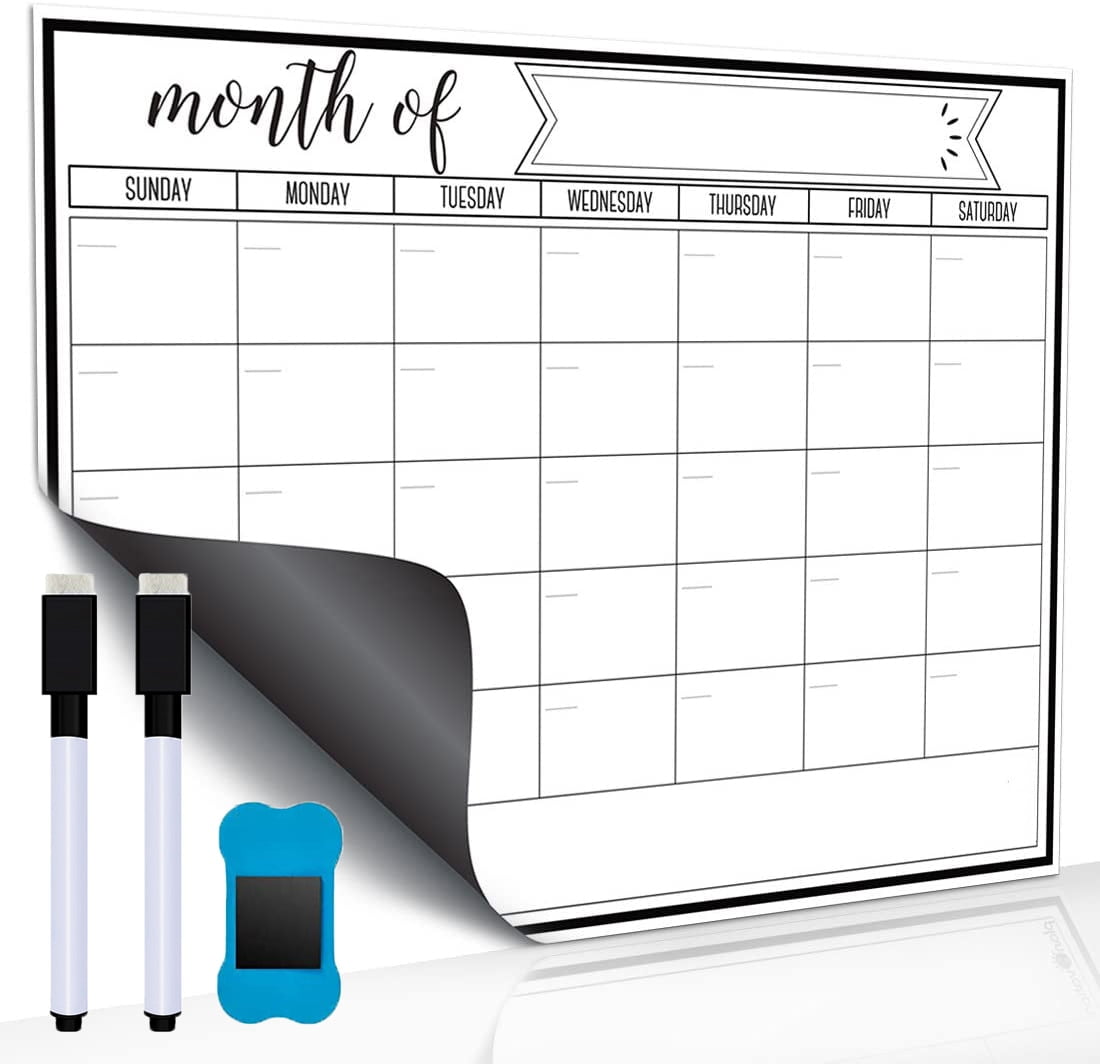 Dry Erase Calendar SetMonthly Fridge Calendar Whiteboard for