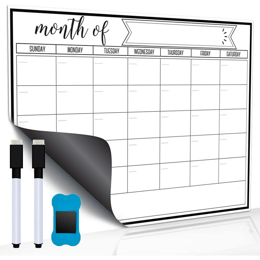 Dry Erase Calendar SetMonthly Fridge Calendar Whiteboard for