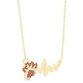 thumbnail image 3 of AFFY Round Cut Simulated Birthstone Paw & Heartbeat Pendant Necklace In 14K Yellow Gold Over Sterling Silver By, 3 of 7