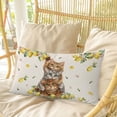 thumbnail image 4 of Lemons Cats Pillow Covers, Linen Long Throw Pillow Case, Summer Rustic Botanical Fruits Burlap Holiday Pillow Protector Decorative Cushion Cover for Living Room/Bedroom 12" x 20", 4 of 8