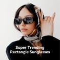 thumbnail image 2 of Gafas de sol Dollger Rectangle para mujer UV400 negras, 2 of 6