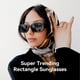 thumbnail image 2 of Gafas de sol Dollger Rectangle para mujer UV400 negras, 2 of 6