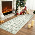 thumbnail image 4 of 2x10 Christmas Rugs for Living Room Washable Non-Slip Christmas Print Area Rug with Coquette Bow Pattern for Bedroom, Low-Pile Stain Resistan Holiday Carpet for Dining Room Office, 4 of 15