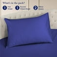 thumbnail image 4 of 500-TC Egyptian Cotton California King Round Bed Sheet Set – Fits 96" Diameter Mattress, 9–12" Deep Pocket – Solid Royal Blue, California King 96" Diameter, 4 of 6