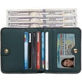thumbnail image 2 of Toughergun Womens Rfid Blocking Small Compact Bifold Luxury Genuine Leather Pocket Wallet Ladies Mini Purse with ID Window (04 ReNapa Green Coal), 2 of 7