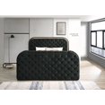 thumbnail image 3 of Bed Frame Black Upholstery Velvet King Bed w/LED, Fireplace TV Stand, 3 of 7