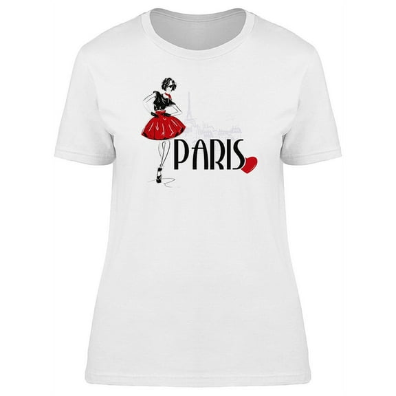 Fashion Girl Paris T-Shirt Women -Image by Shutterstock, Female Small
