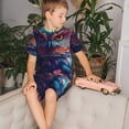 thumbnail image 4 of Balery Colorful Feather Owl Conjunto de Pijama Infantil de Manga Corta con Estampado – Ropa de Dormir de Algodón Suave-Small, 4 of 6